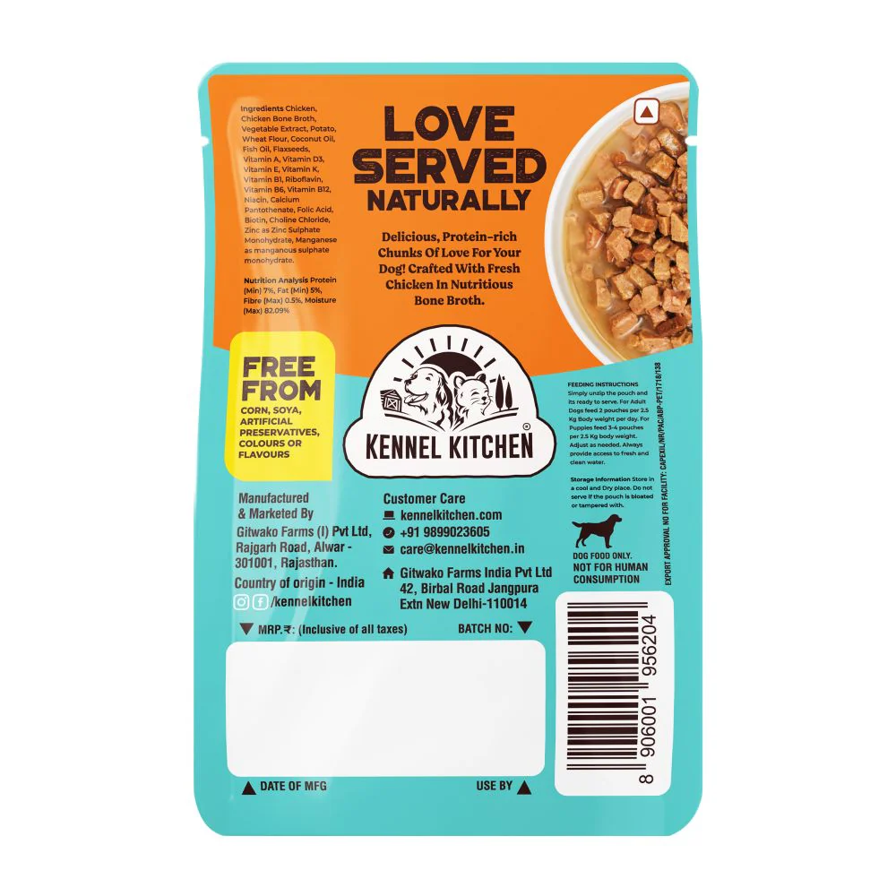 Kennel Kitchen Chicken Chunks in Gravy Adult and Puppy Wet Dog Food - Image 2