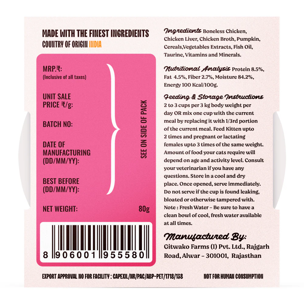 Kennel Kitchen Chicken Chunks in Jelly with Superfood Pumkin Cat Wet Food - Image 4
