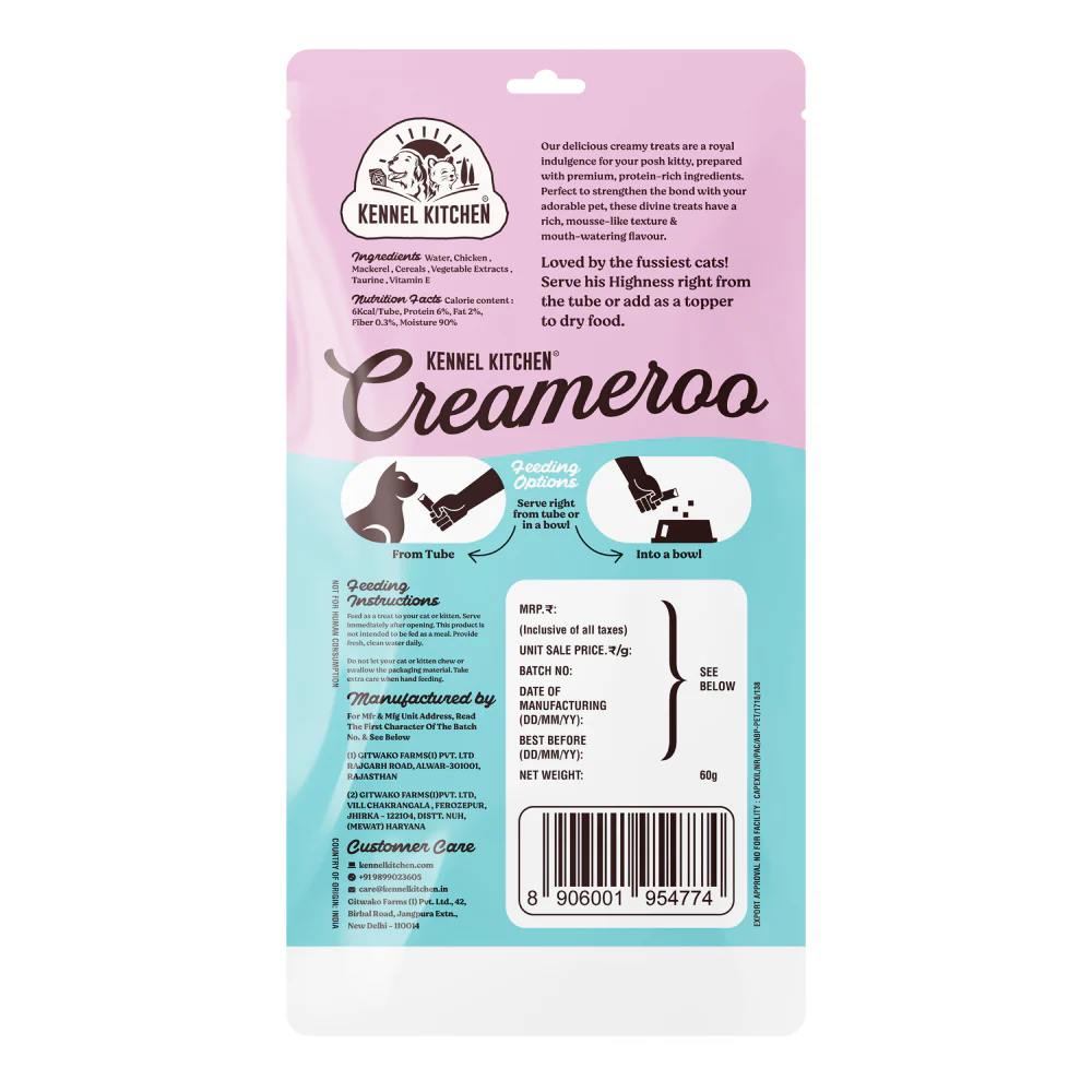 Kennel Kitchen Chicken in Jelly Wet Food and Creameroo Chicken with Mackerel Creamy Treats for Cats Combo - Image 11