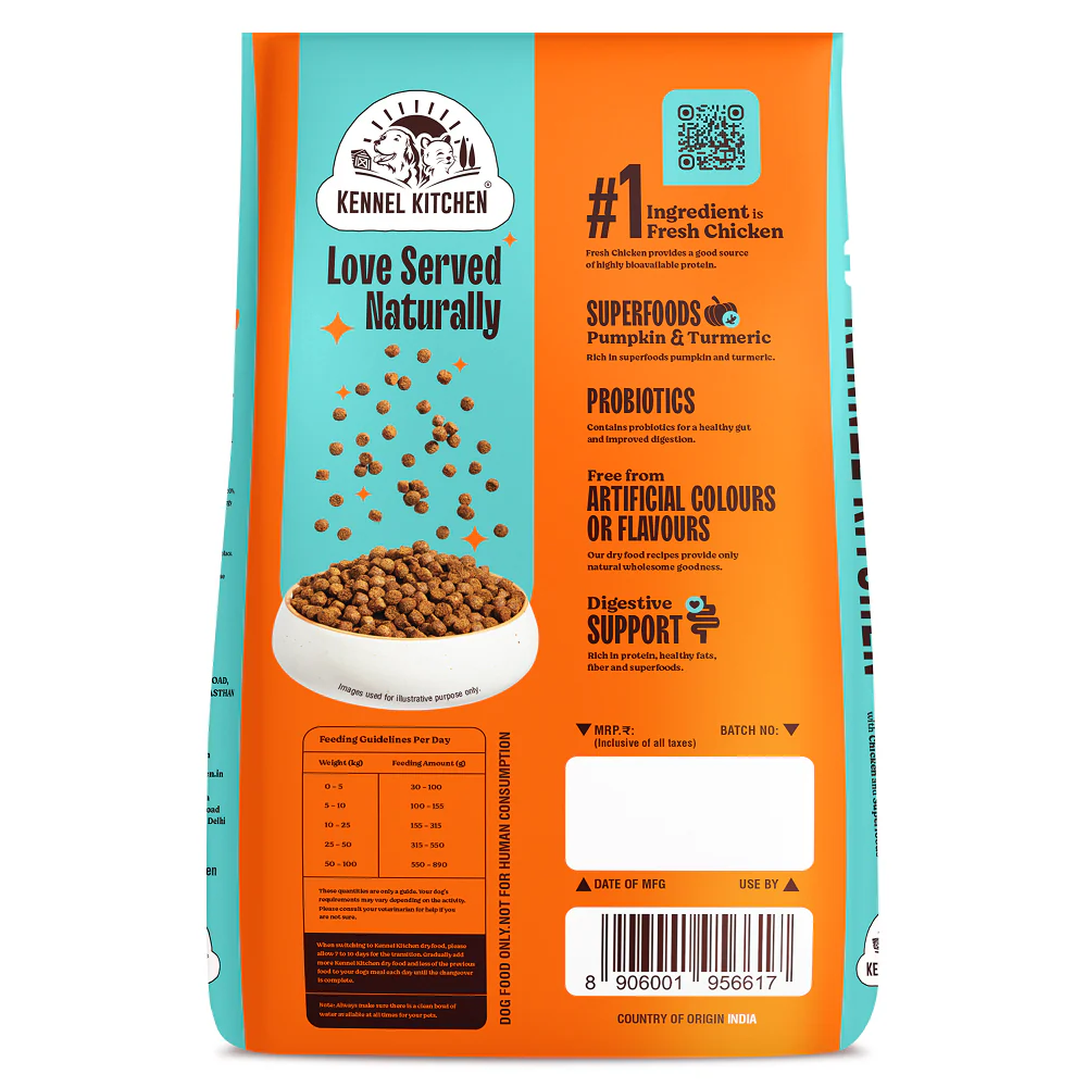 Kennel Kitchen Chicken with Superfoods Pumpkin and Turmeric Adult Dog Dry Food - Image 2