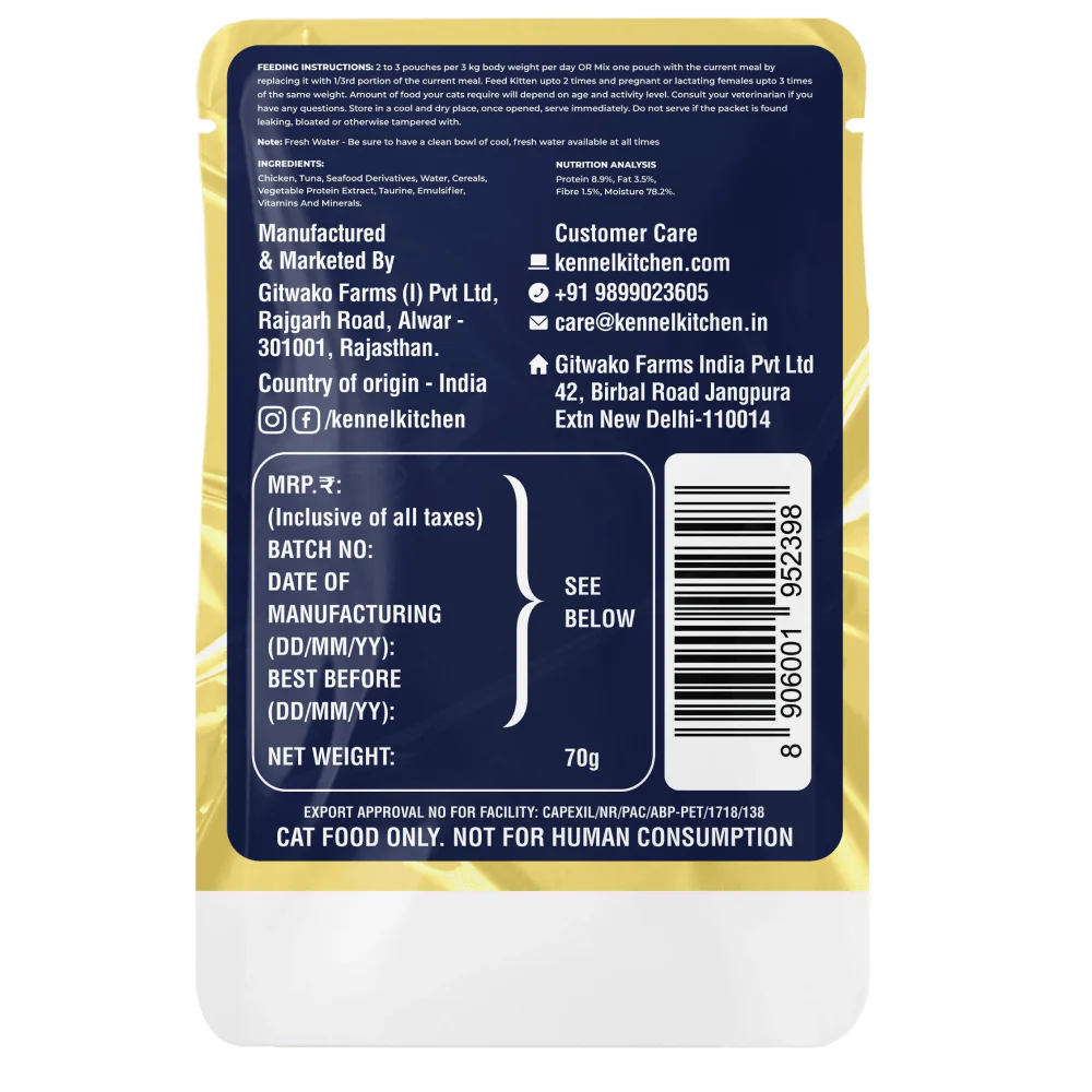 Kennel Kitchen Chicken with Tuna Shreds in Gravy Kitten & Adult Cat Wet Food (All Life Stage) - Image 2