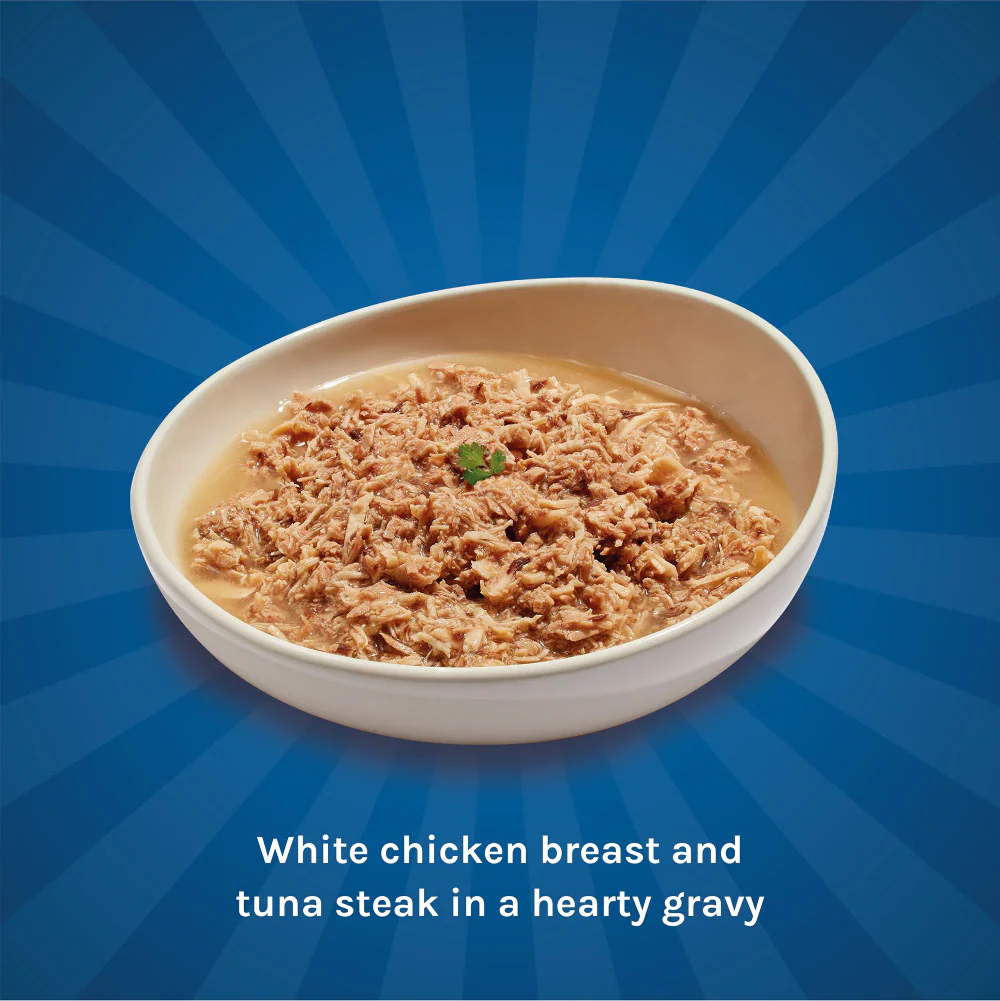 Kennel Kitchen Chicken with Tuna Shreds in Gravy Wet Food and Creameroo Crab with Mackerel Creamy Cat Treats Combo - Image 5