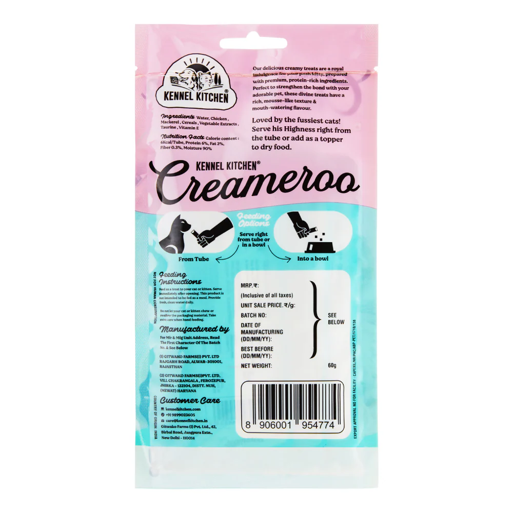 Kennel Kitchen Creameroo Chicken with Mackerel Creamy Cat Treats - Image 12