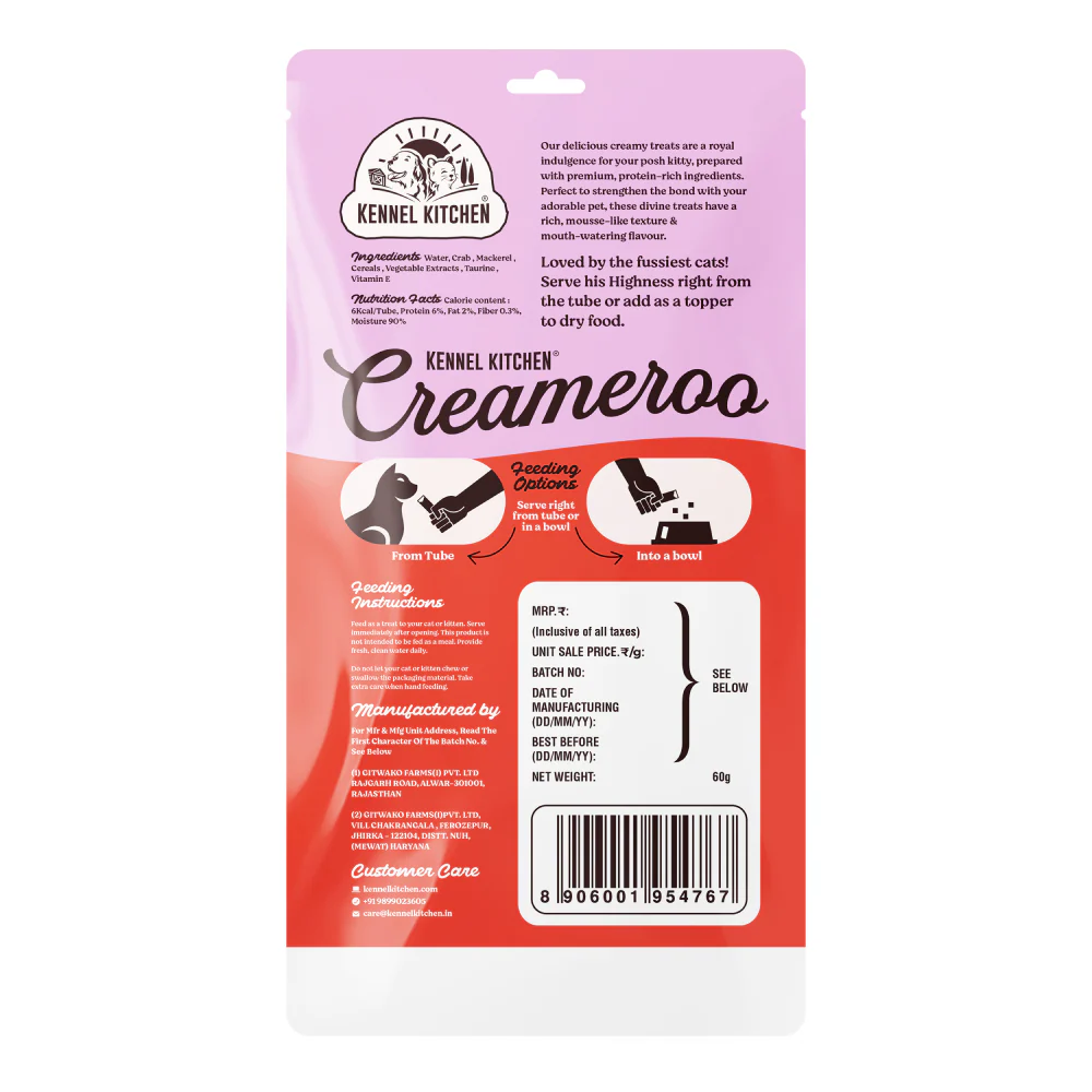 Kennel Kitchen Creameroo Crab with Mackerel Creamy Cat Treats - Image 12