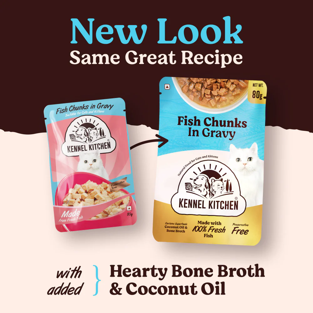 Kennel Kitchen Fish Chunks in Gravy Kitten and Creameroo Chicken with Mackerel Creamy Cat Treats Combo - Image 5