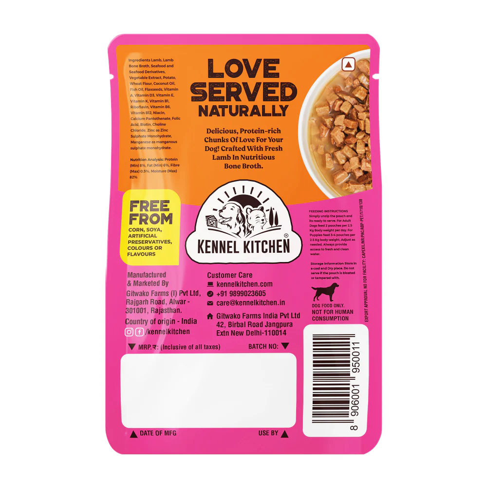 Kennel Kitchen Lamb Chunks in Gravy Puppy & Adult Wet Dog Food - Image 5