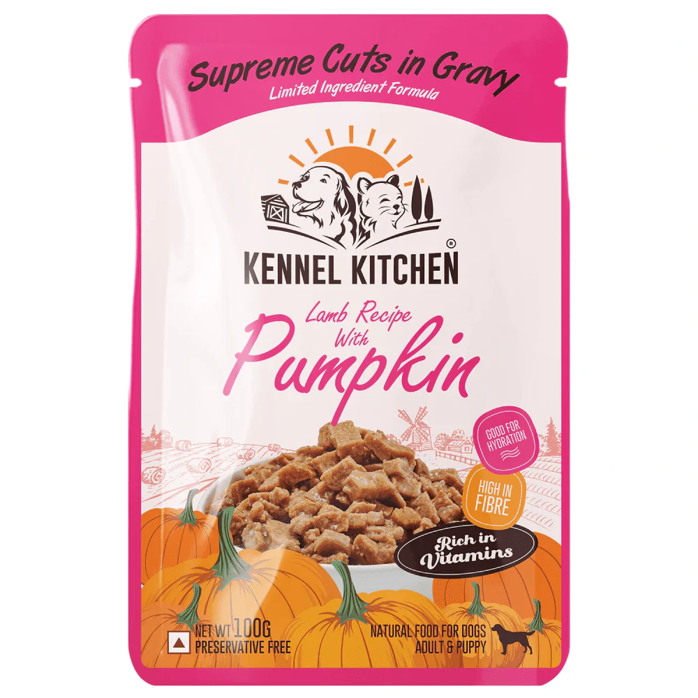 Kennel Kitchen Supreme Cuts Chicken with Pumpkin and Lamb with Pumpkin Gravy Adults & Puppy Dog Wet Food (All Lifestages) Combo - Image 2