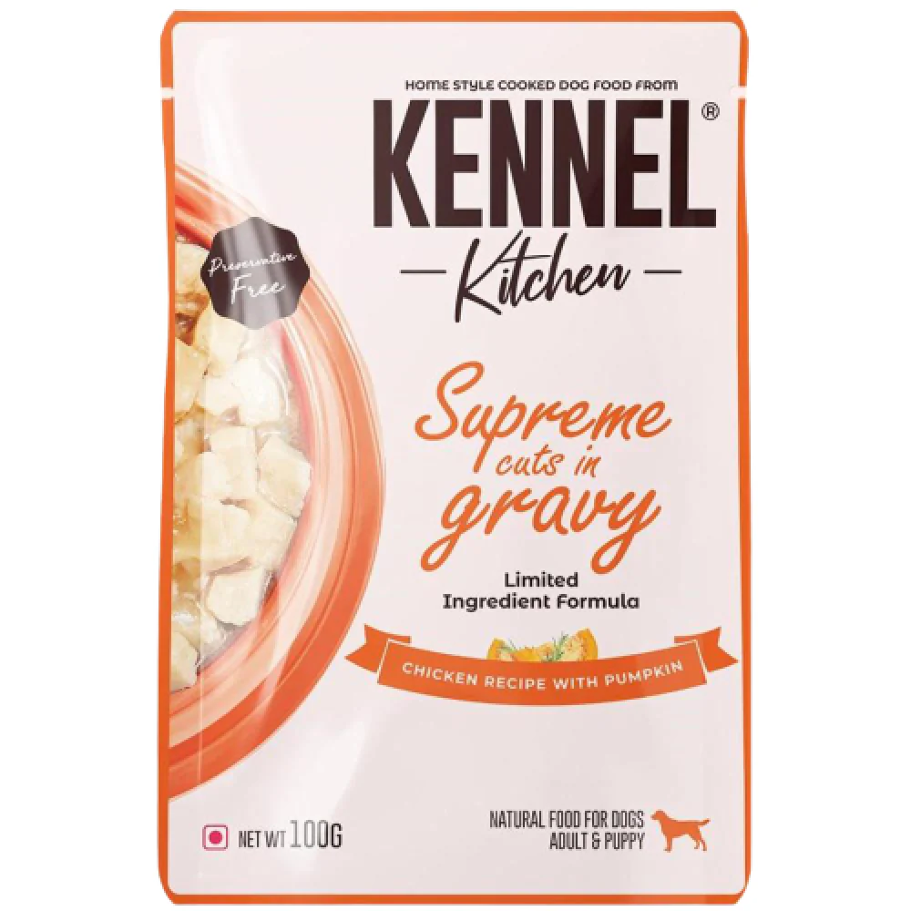 Kennel Kitchen Supreme Cuts in Gravy Chicken Recipe with Pumpkin Puppy & Adult Dog Wet Food (All Life Stage) - Image 5