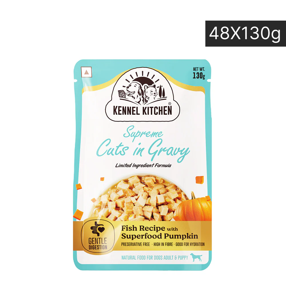 Kennel Kitchen Supreme Cuts in Gravy Fish Recipe with Pumpkin Puppy & Adult Dog Wet Food (All Life Stage) - Image 14