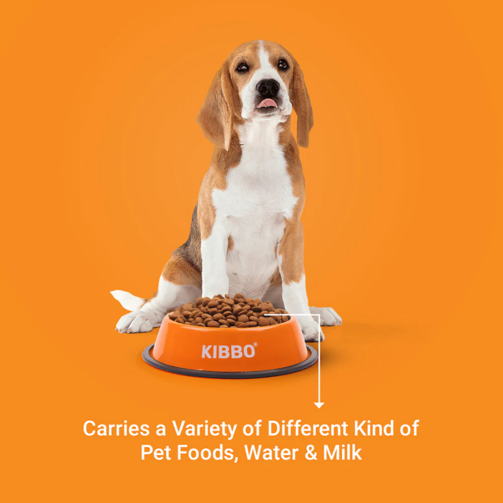 Kibbo Anti Skid Stainless Steel Bowl for Dogs and Cats (Orange) - Image 4