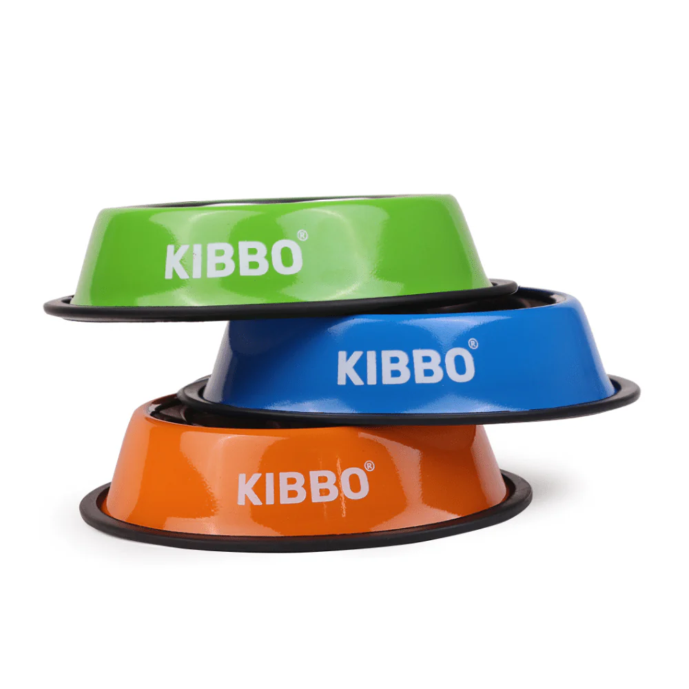 Kibbo Anti Skid Stainless Steel Plain Bowls for Dogs and Cats (Orange, Green, Blue) - Image 7