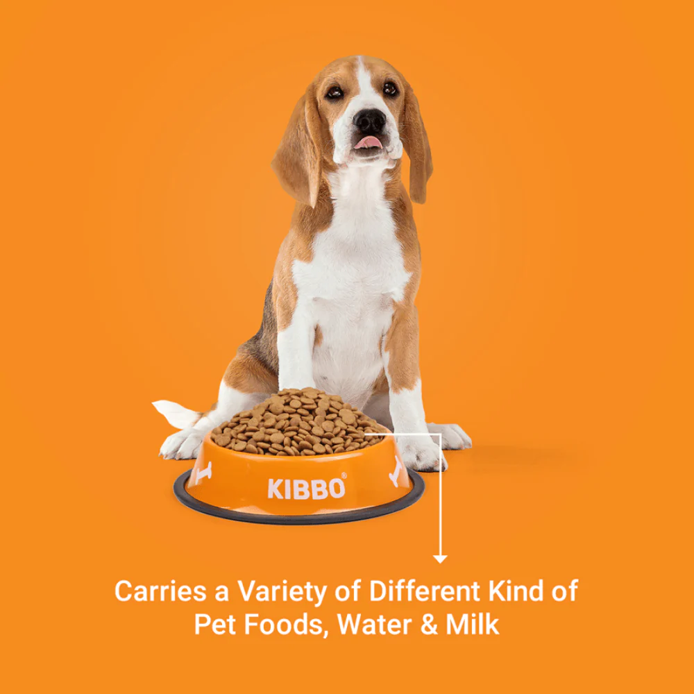 Kibbo Anti Skid Stainless Steel Printed Bowl for Dogs and Cats (Orange) - Image 5