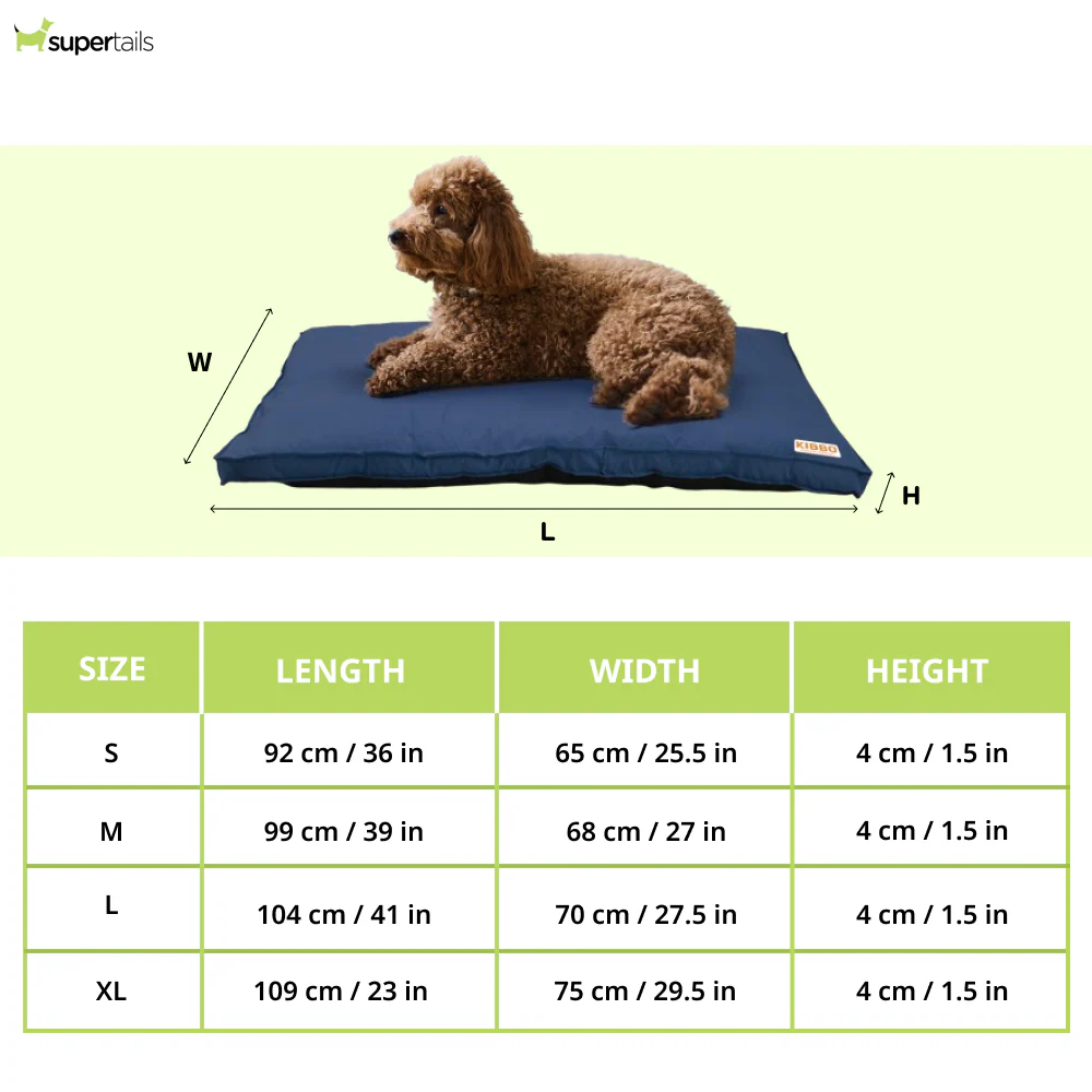 Kibbo Waterproof Flat Bed for Dogs and Cats (Blue) - Image 2