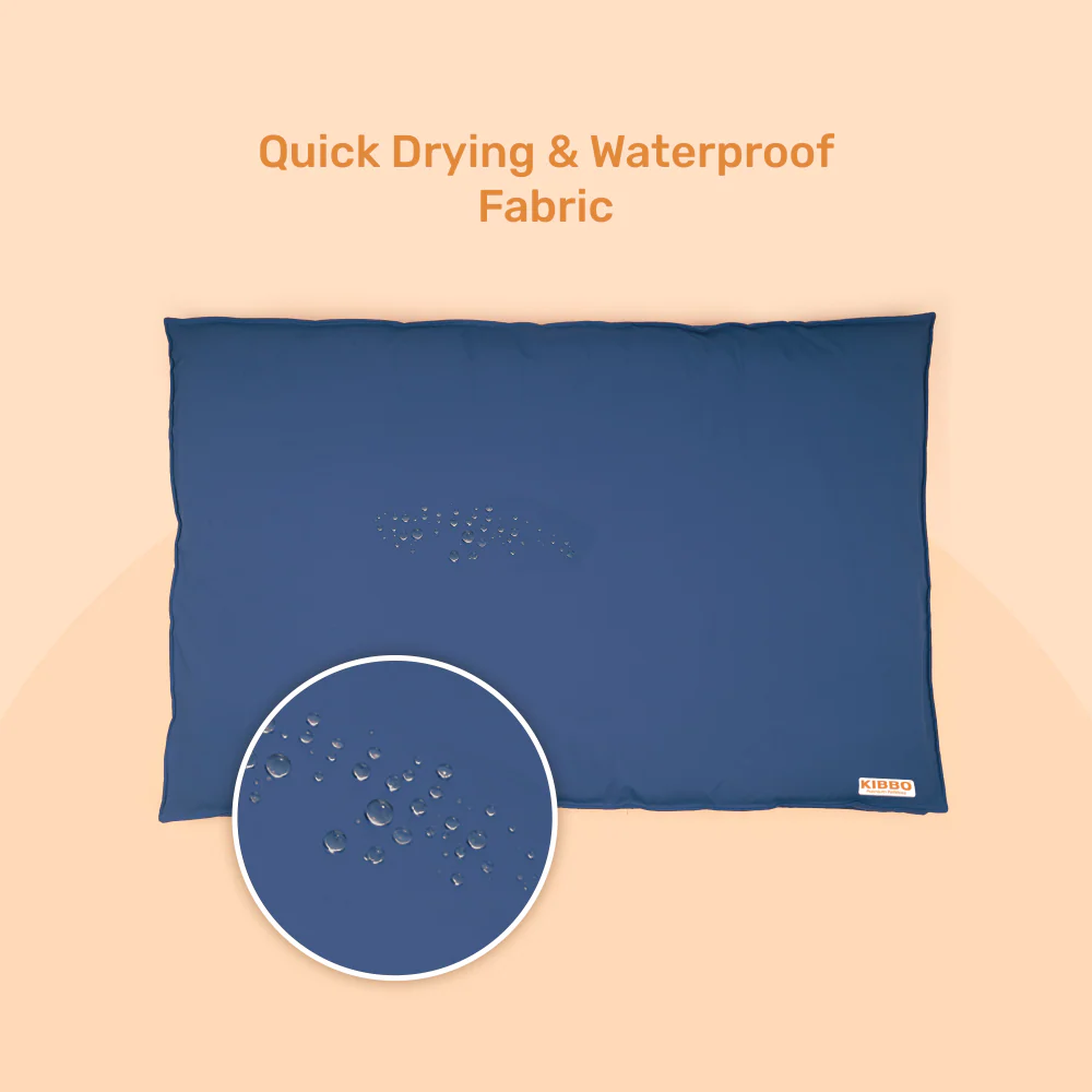 Kibbo Waterproof Flat Bed for Dogs and Cats (Blue) - Image 3