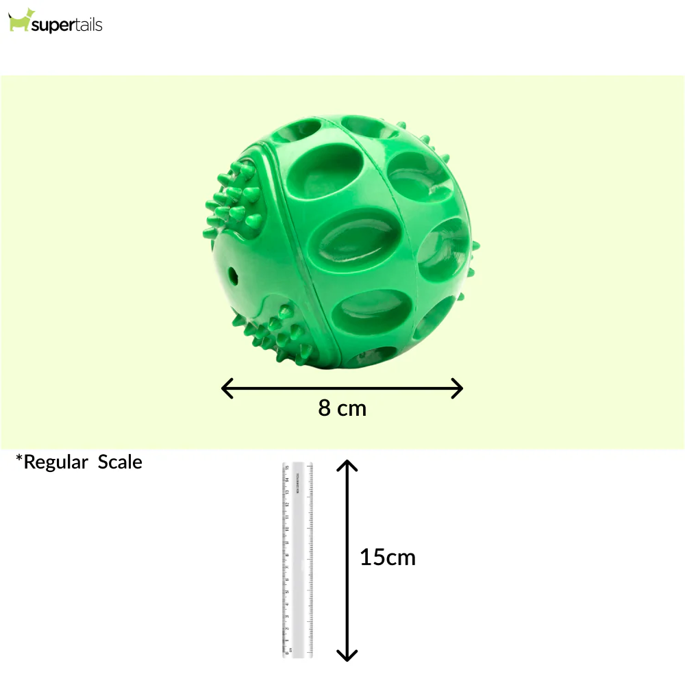Kibbo Non Toxic Squeaky Rubber Ball Chew Toy for Dogs and Cat (Green) - Image 2