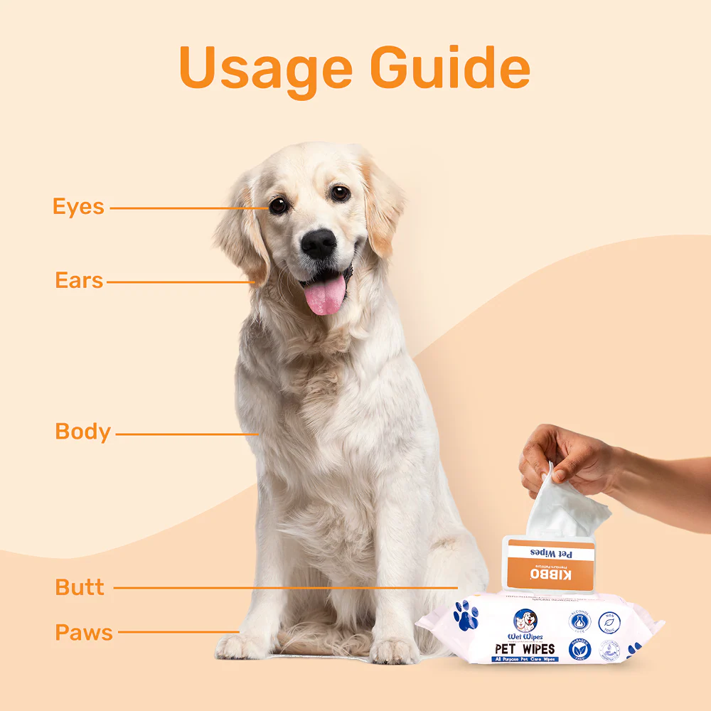 Kibbo Paraben Free and Non Toxic Wipes for Dogs and Cats - Image 3