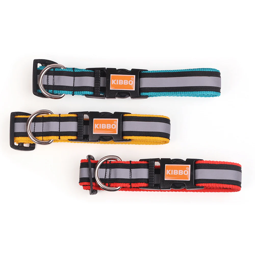Kibbo Premium Nylon Collar with Buckle and D Ring For Dogs (Red, Yellow, Sea Green/Pack of 3) - Image 3