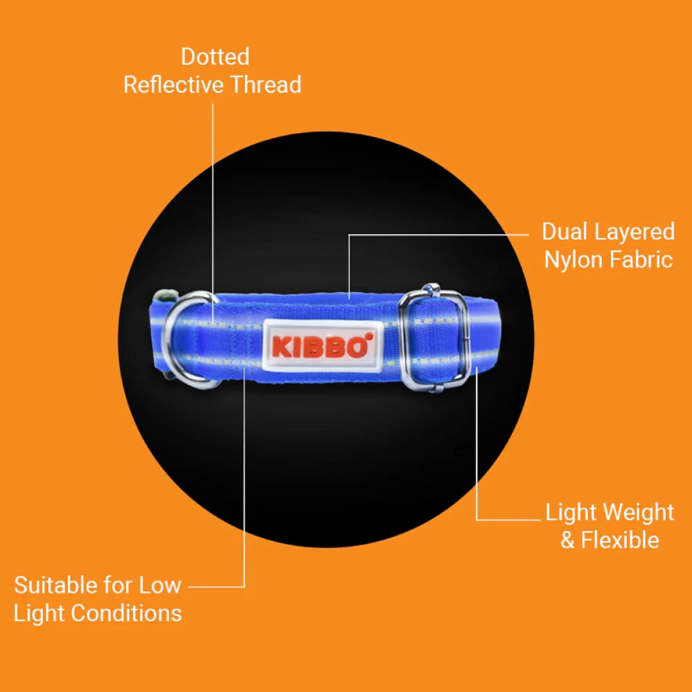 Kibbo Premium Reflective Padded With Soft Mesh Padding & Adjustable Design Collar for Dogs (Orange) - Image 5