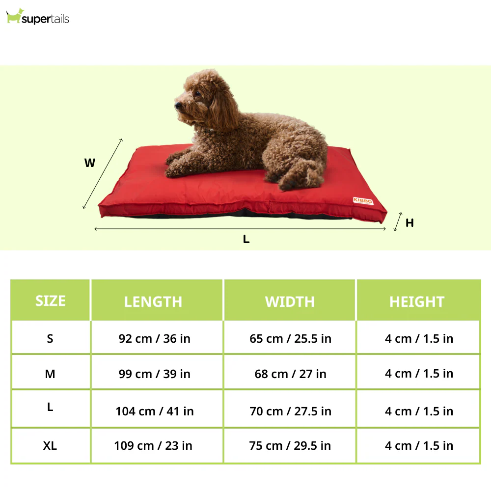 Kibbo Waterproof Flat Bed for Dogs and Cats (Red) - Image 2