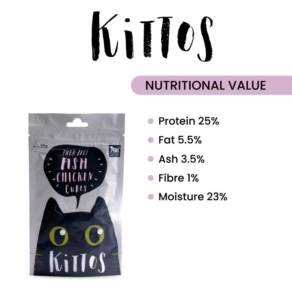 Kittos Purr fect Fish Chicken Cubes Cat Treats - Image 4