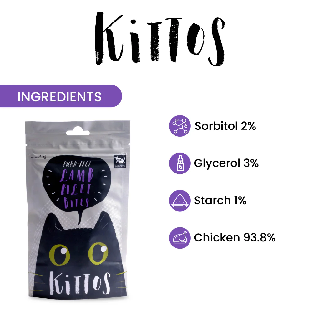Kittos Purr fect Lamb Filet Bites Cat Treats - Image 3