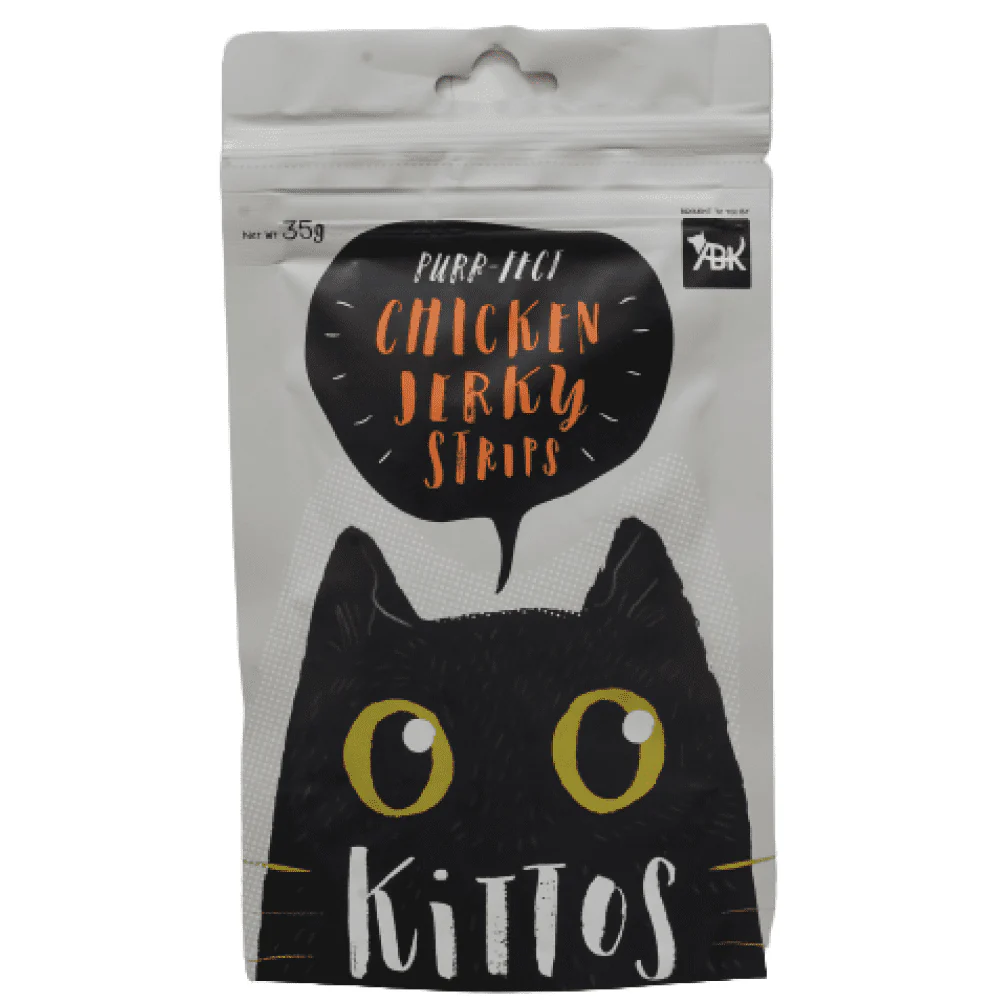 Kittos Purr Fect Chicken Jerky Strips and Fish Chicken Cubes Cat Treats Combo (3+3) - Image 2