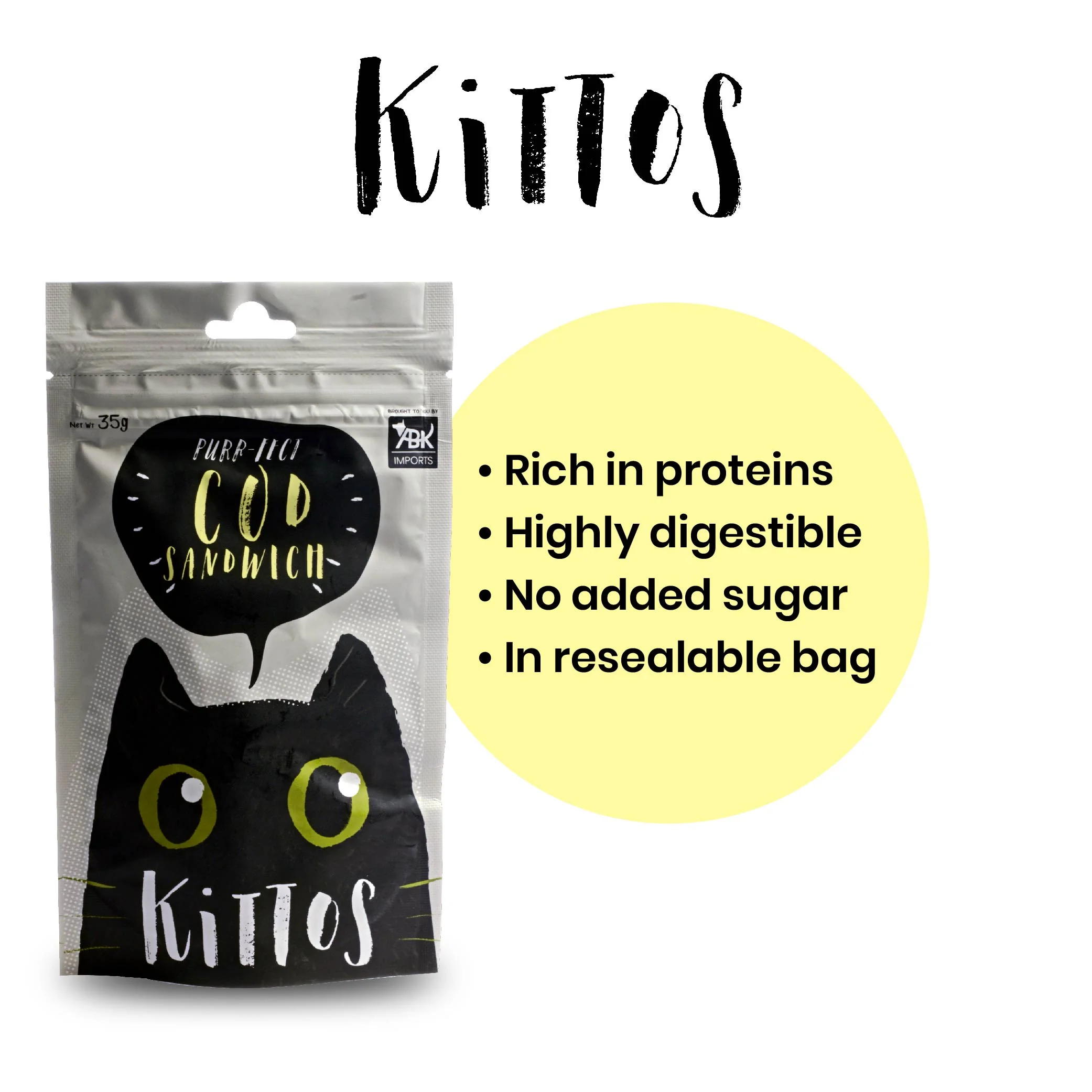 Kittos Purr Fect Cod Sandwich Cat Treat - Image 3