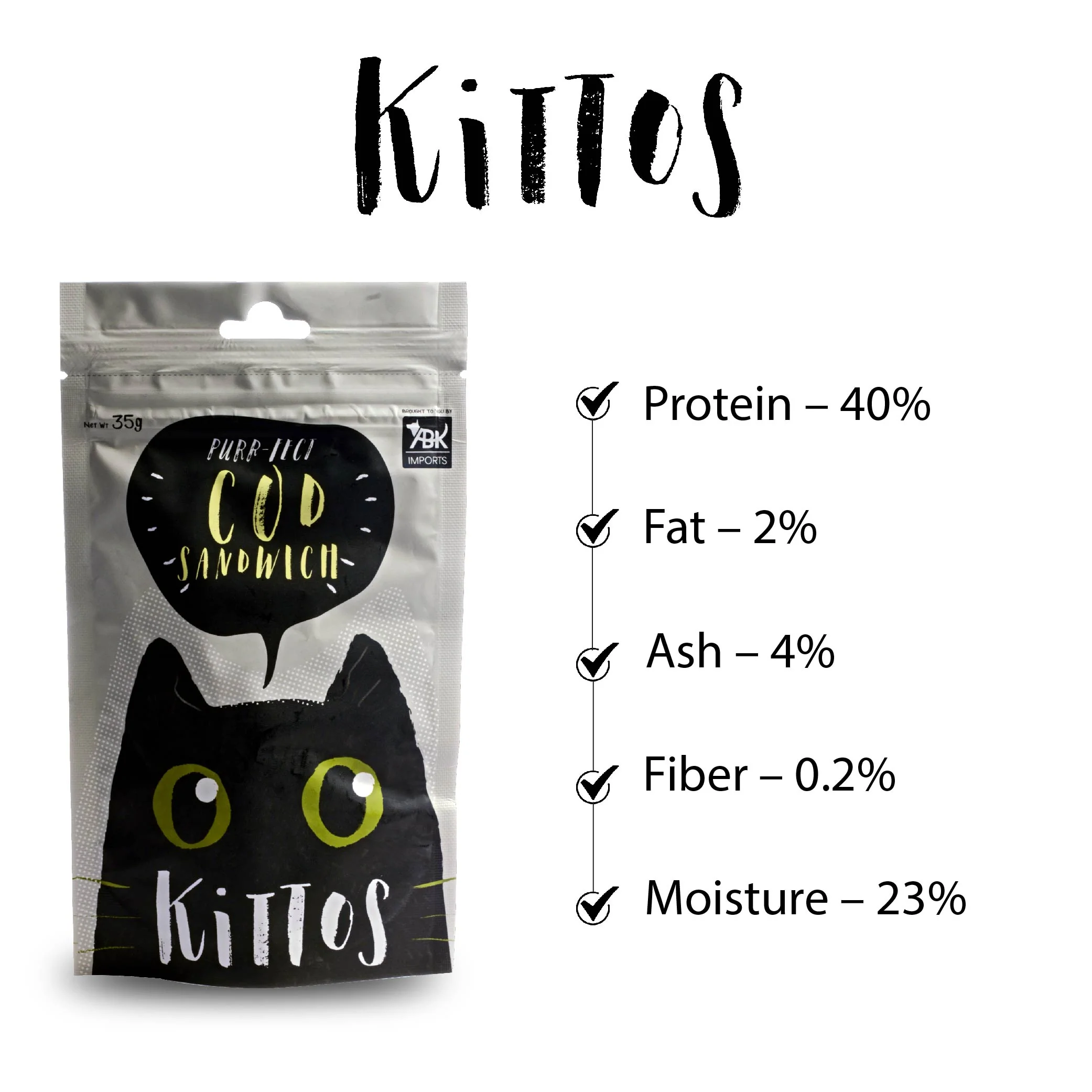 Kittos Purr Fect Cod Sandwich Cat Treat - Image 4