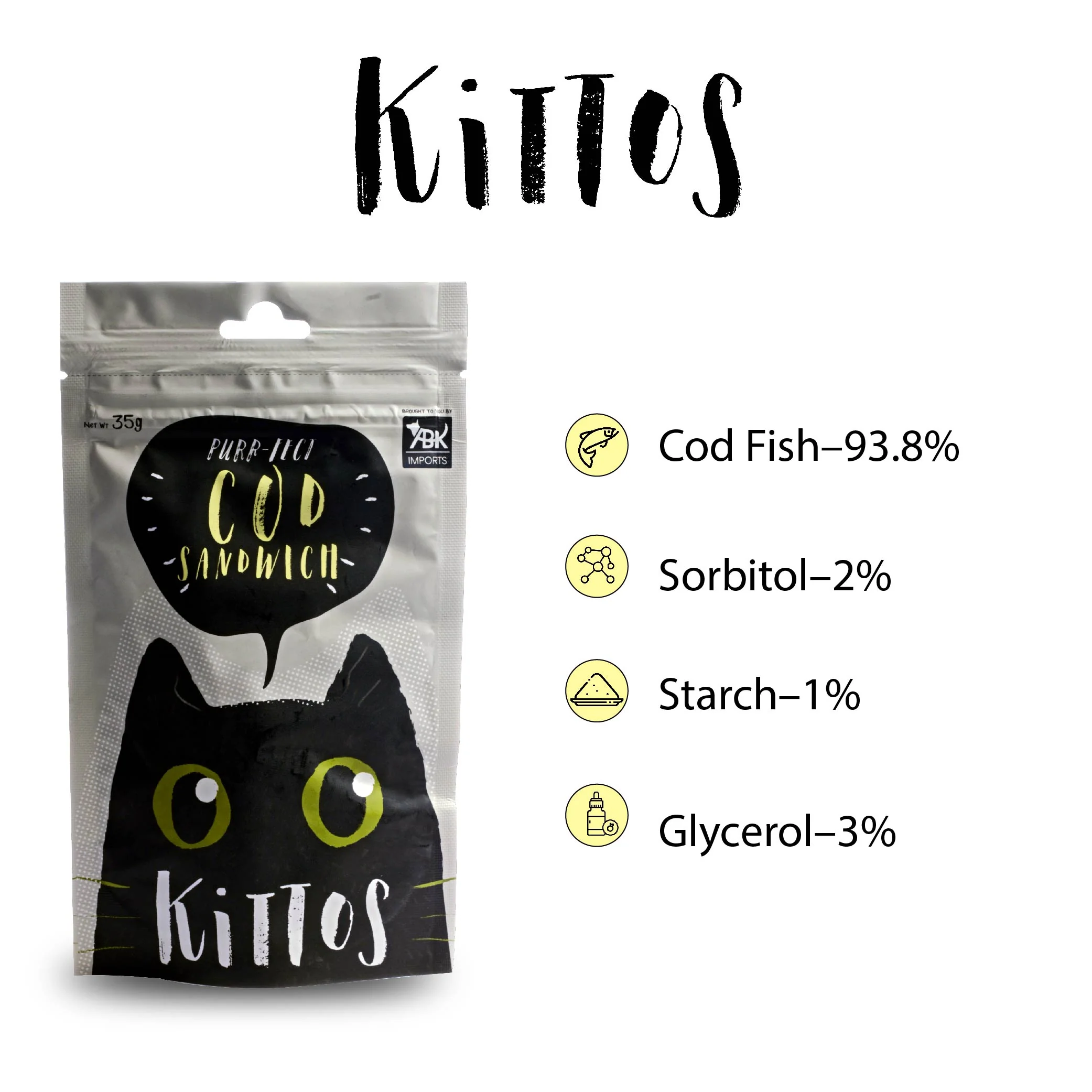 Kittos Purr Fect Cod Sandwich Cat Treat - Image 5