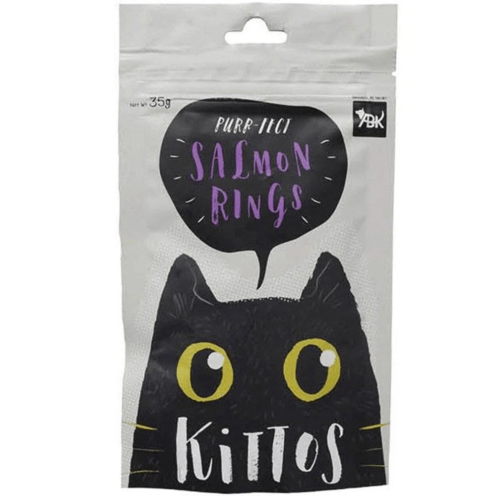 Kittos Purr Fect Tuna Jerky Strips and Salmon Rings Cat Treats Combo - Image 2