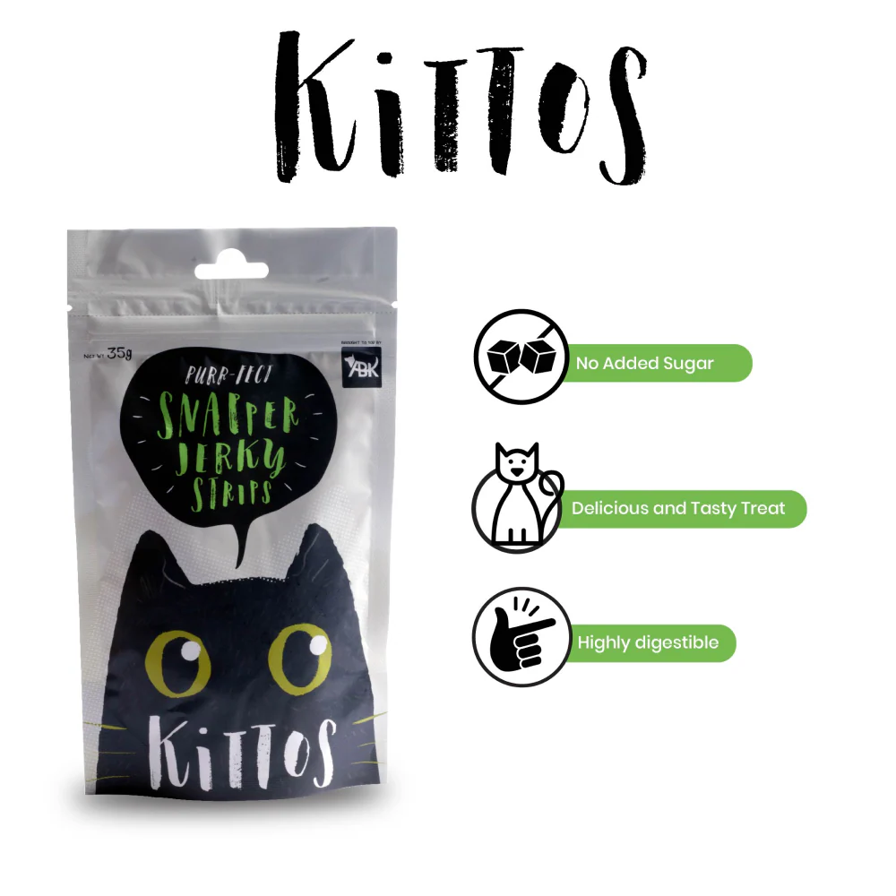 Kittos Purr Fect Snapper Jerky Strips Cat Treats - Image 3