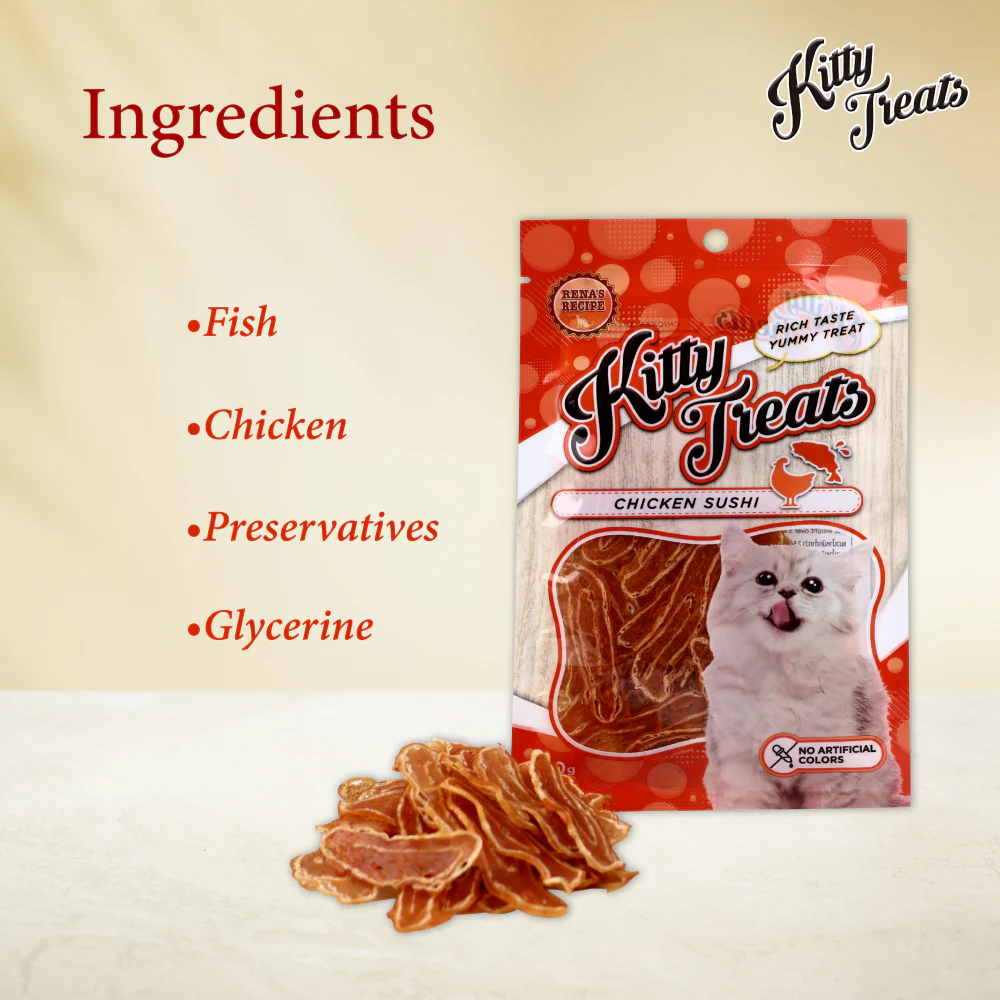 Kitty Treats Chicken Sushi and Chicken with Scallop Flavour Cat Treats Combo - Image 7
