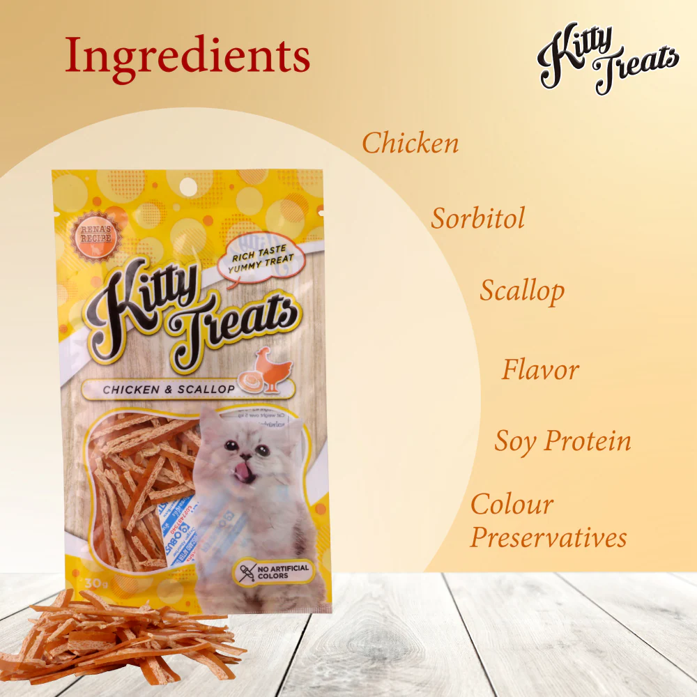 Kitty Treats Chicken Sushi and Chicken with Scallop Flavour Cat Treats Combo - Image 3