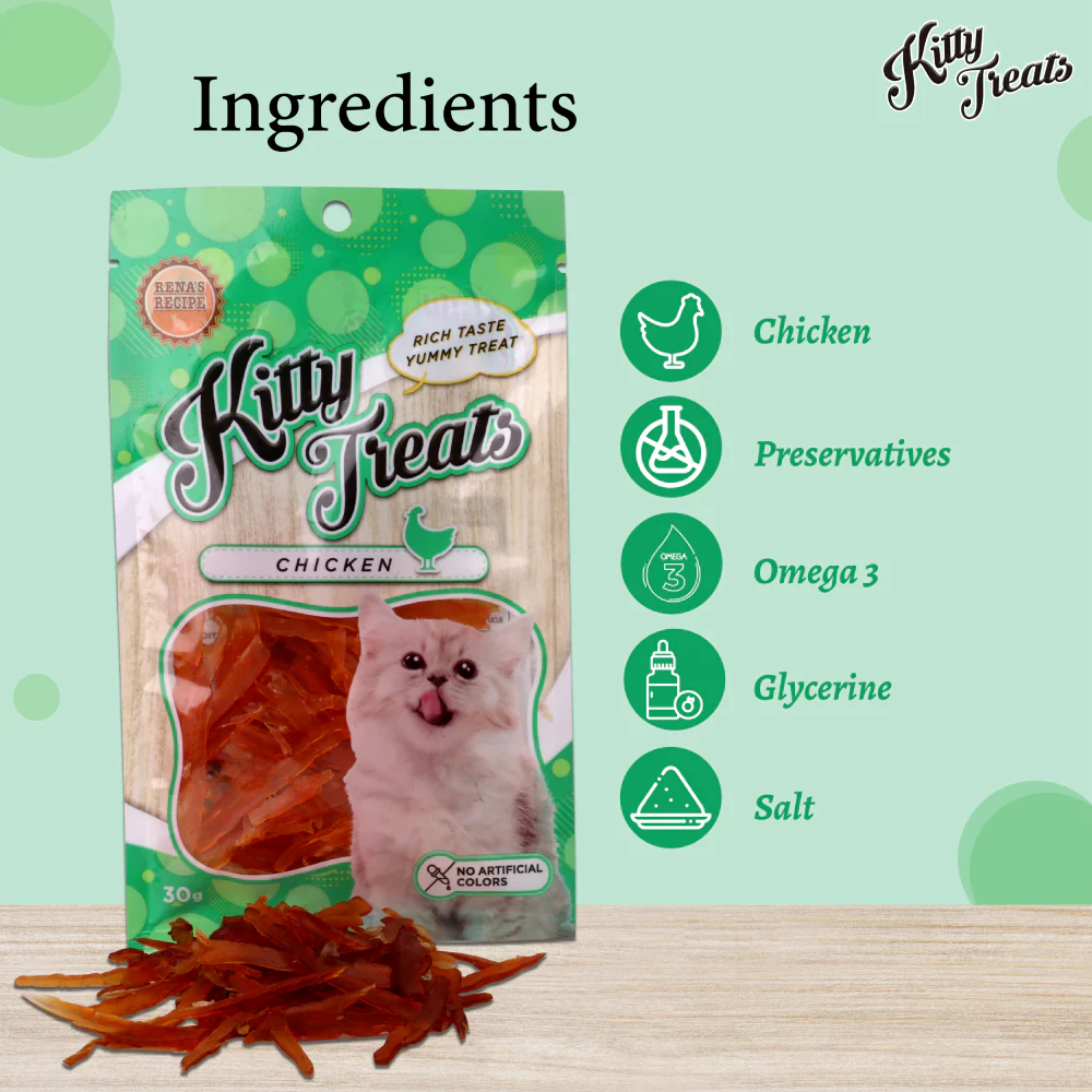 Kitty Treats Soft Chicken & Tuna and Chicken Jerky Sliced Cat Treats Combo - Image 6