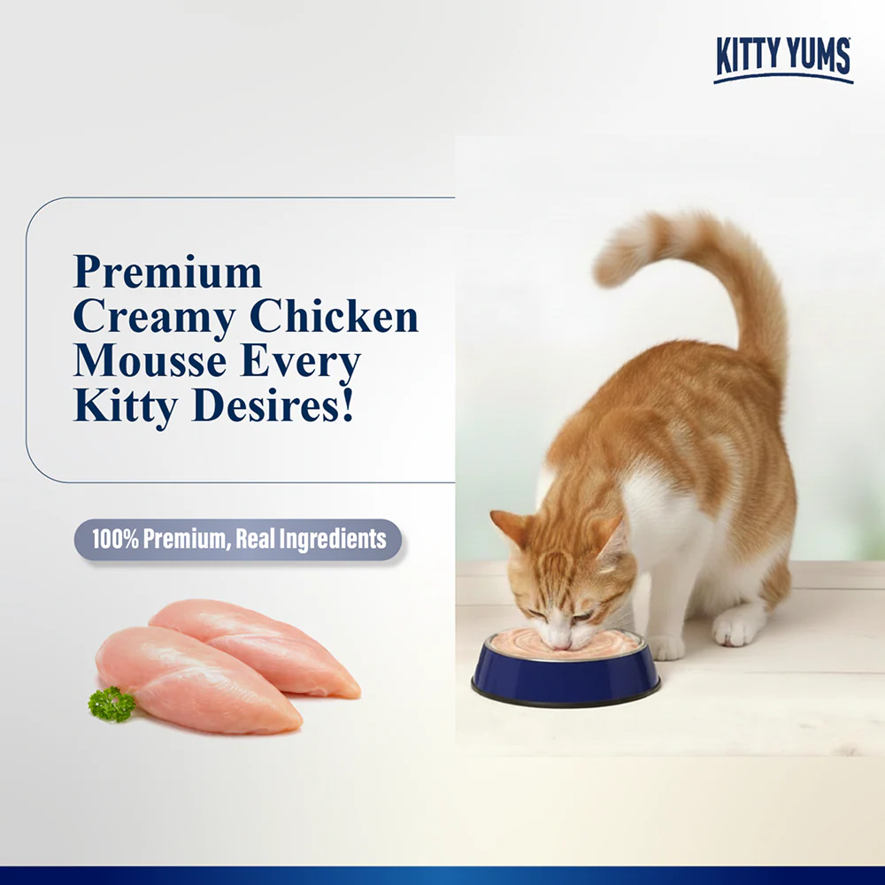Kitty Yum Chicken Mousse Adult Cat Wet Food - Image 3