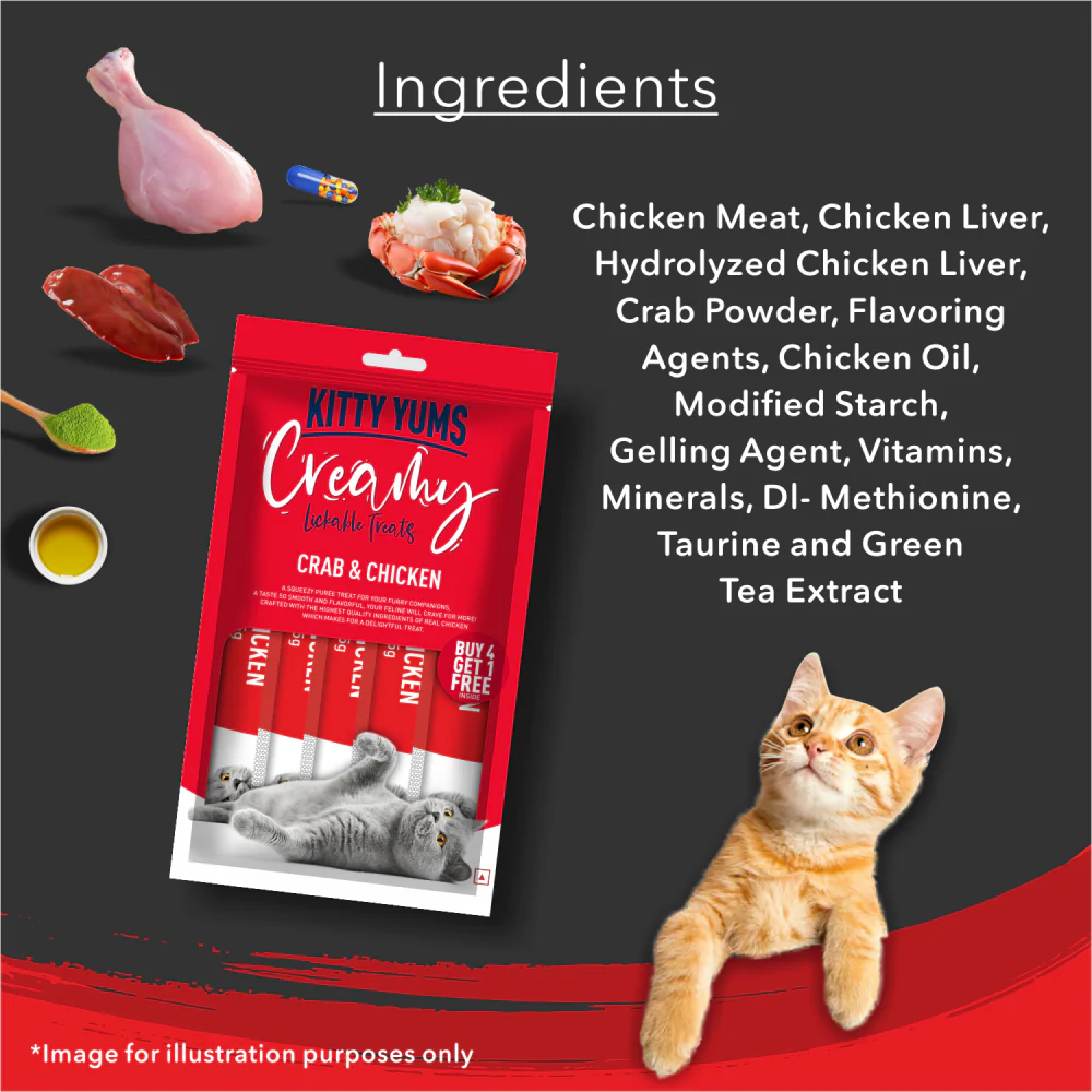 Kitty Yums Crab & Chicken Creamy Cat Treats - Image 2