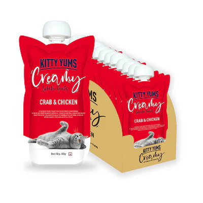 Kitty Yums Lickable Crab & Chicken Creamy Cat Treat - Image 10