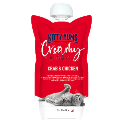 Kitty Yums Lickable Crab & Chicken Creamy Cat Treat - Image 3