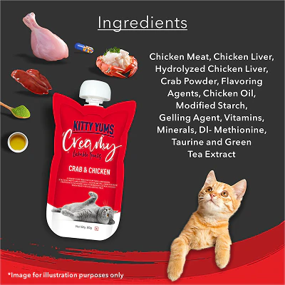 Kitty Yums Lickable Crab & Chicken Creamy Cat Treat - Image 9