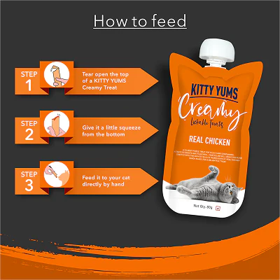 Kitty Yums Lickable Real Chicken Creamy Cat Treat - Image 4
