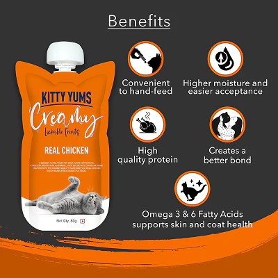 Kitty Yums Lickable Real Chicken Creamy Cat Treat - Image 8