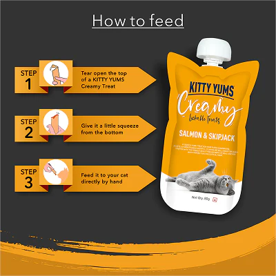 Kitty Yums Lickable Salmon & Skipjack Creamy Cat Treat - Image 4