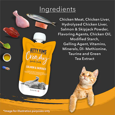 Kitty Yums Lickable Salmon & Skipjack Creamy Cat Treat - Image 7