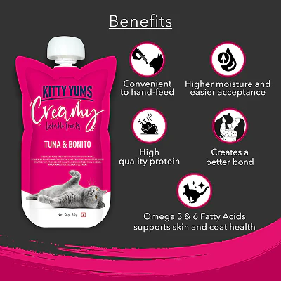 Kitty Yums Lickable Tuna & Bonito Creamy Cat Treat - Image 8