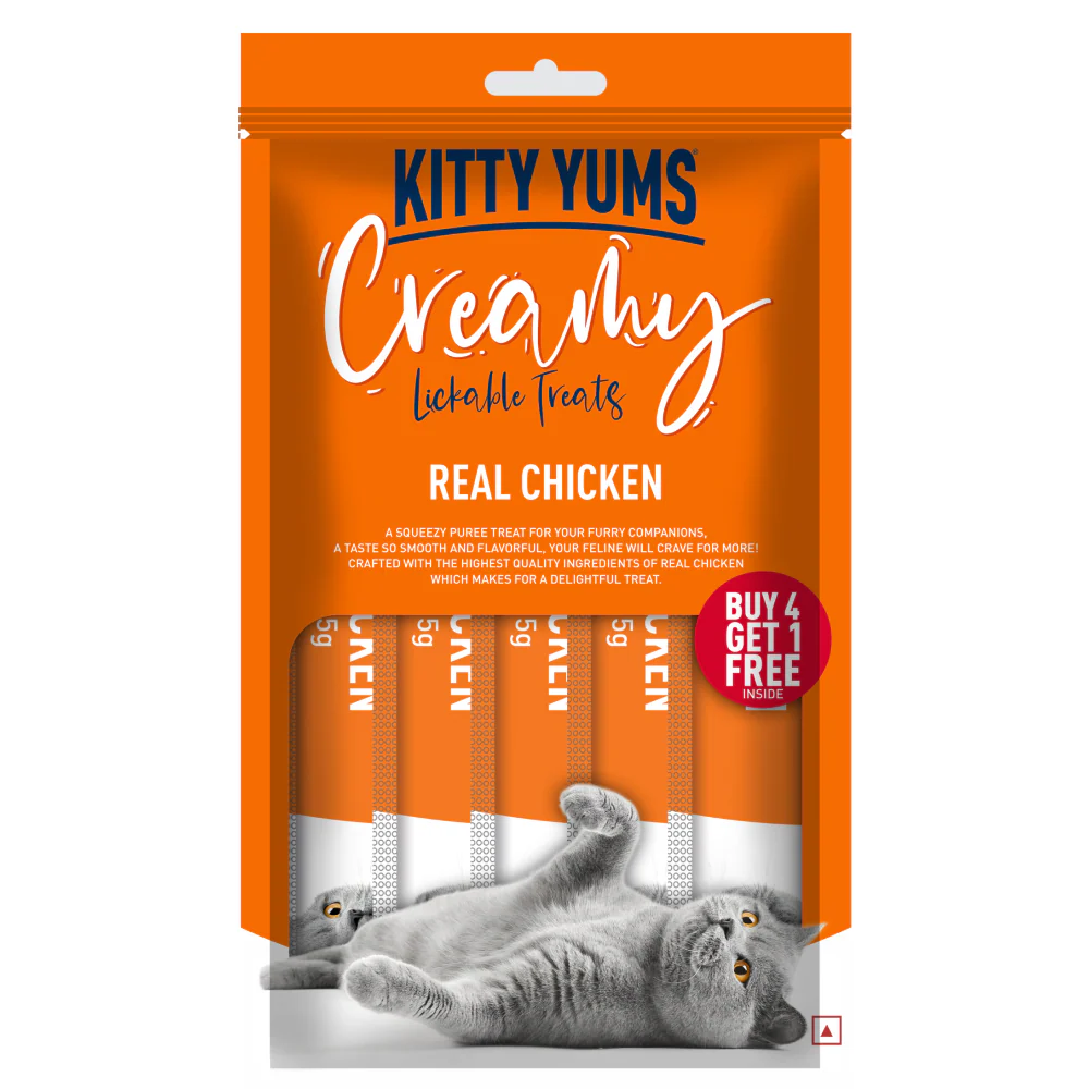 Kitty Yums Real Chicken and Seafood Medley Creamy Cat Treats Combo - Image 2