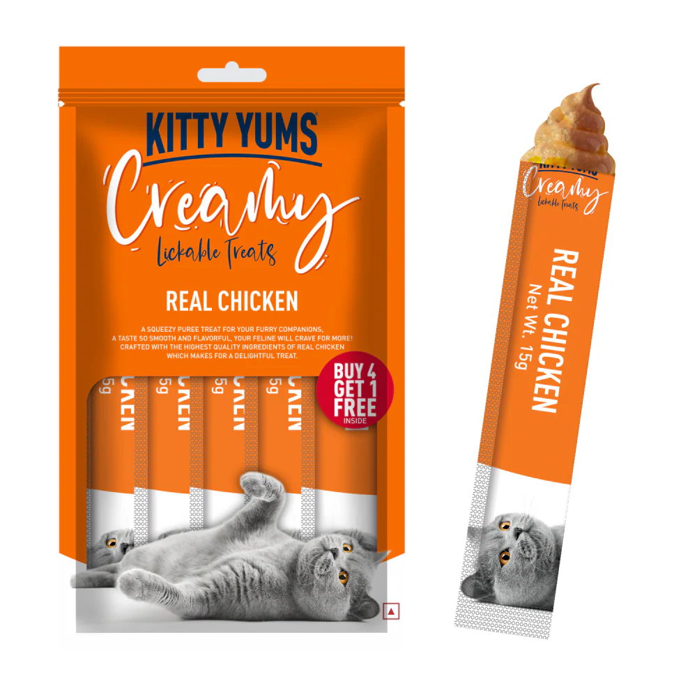 Kitty Yums Real Chicken and Seafood Medley Creamy Cat Treats Combo - Image 3
