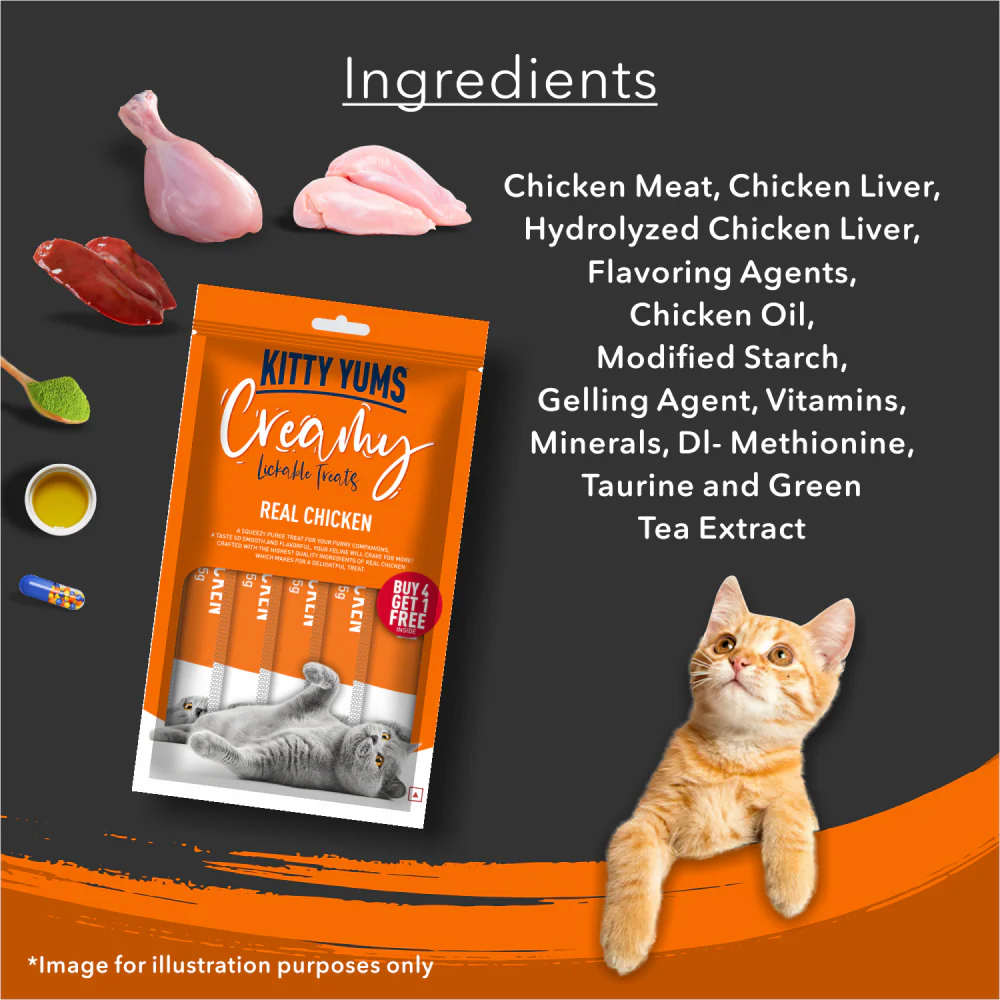 Kitty Yums Real Chicken Creamy Cat Treats - Image 2