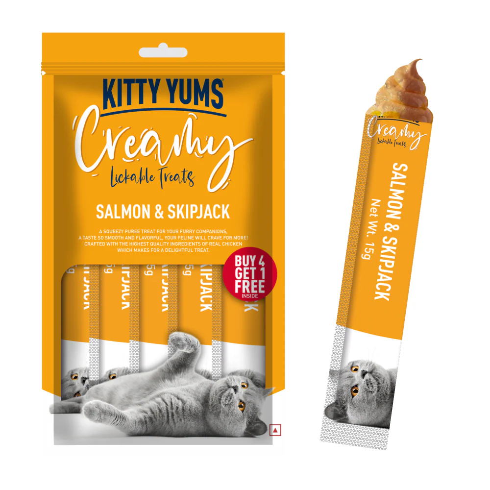 Kitty Yums Salmon & Skipjack Creamy Cat Treats - Image 8