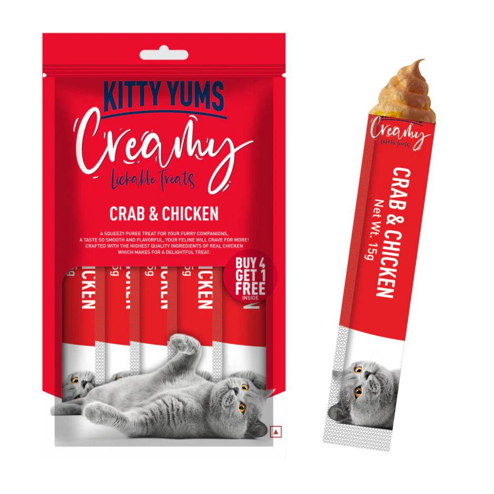 Kitty Yums Salmon & Skipjack and Crab & Chicken Creamy Cat Treats Combo - Image 6