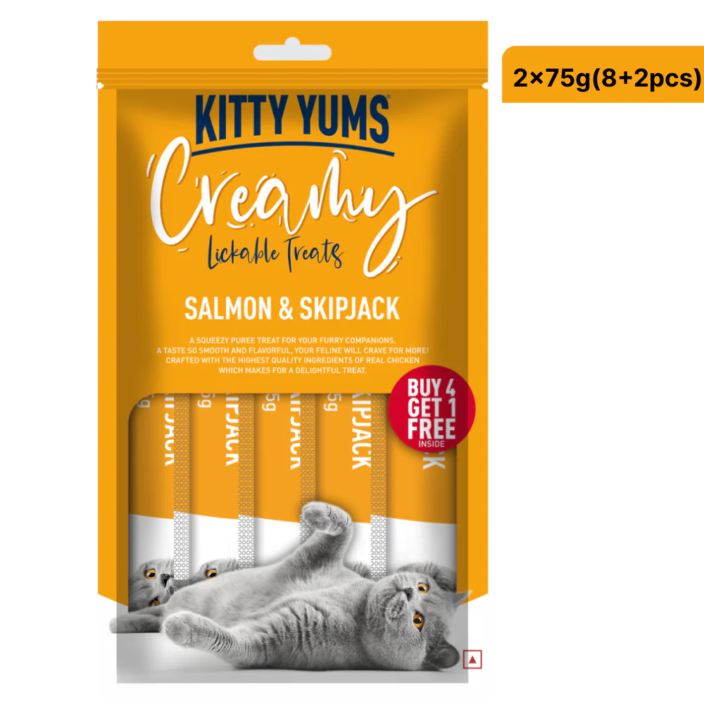 Kitty Yums Salmon & Skipjack Creamy Cat Treats - Image 10
